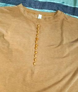 Cute Deer Print Orange Top