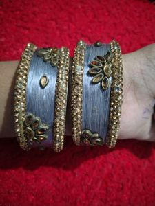Grey & Gold Bangle Set