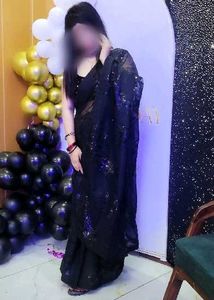 Sparkling Black Sequined Saree
