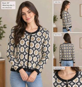 Patterned Zip-Up Jacket