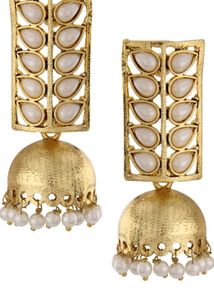 Golden Jhumka With Pearls