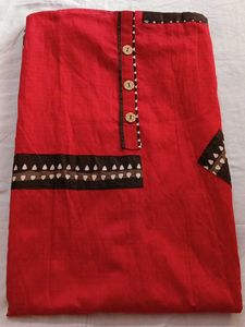 Red Kurta fabric(top only)