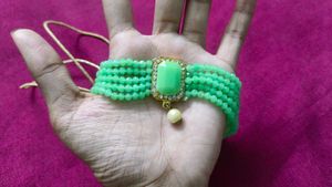 Beaded Combo Choker Necklace With No Earings