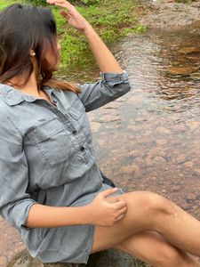 Grey Shirt Denim Dress Brand GAP
