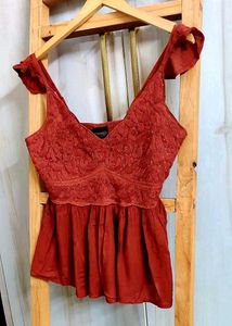 Chic Burnout Peplum Top size-30