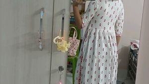 White Kurta with Pink Floral print