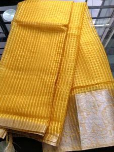 Beautiful Yellow Organza Saree🟡💛🟡💛