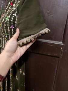 olive grren naira set  with Pants &amp; Dup