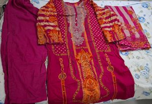 Vibrant Pink Kurta Set with Dupatta