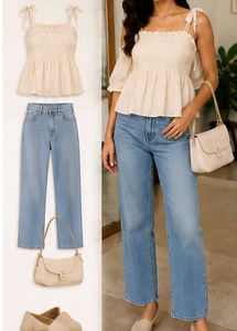 White Smocked Tie-Strap Top