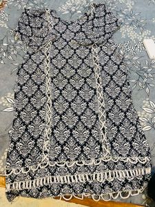Stylish Black & White Patterned Kurta