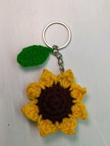 Handmade Crochet Sunflower Keychain