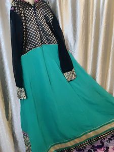 Indian Traditional  Outfit Ethnic Indian Full Length Gown Full Sleeves With Embroidery