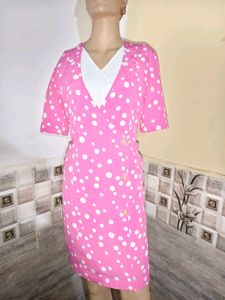 🔥Buy 1, Get 2 Free🔥 Pink Polka Dot Wrap Dress