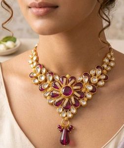 Royal Magenta Kundan Necklace