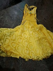 Stunning Yellow Embellished Ethnic Gown