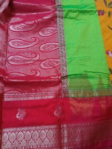 Green &amp; Pink real mysore silk or kanchipuram saree