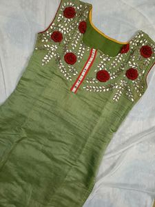 Green Embroidered Kurti