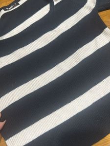 Chic Striped Knit Top with Straps