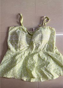 Chikankari Embroidered Peplum Top
