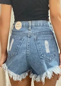 Distressed Denim Shorts