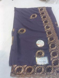 Elegant Embroidered Grey Saree