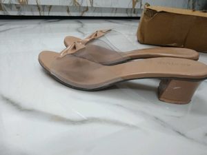 Stylish Transparent Bow Block Heels