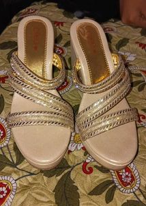 Sparkling Embellished Wedge Sandals