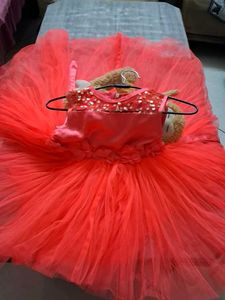 Festive Coral Party Dress