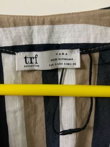 ZARA Striped Wrap Top with Buttons