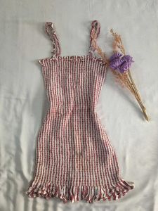 Striped Smocked Ruffle Dress