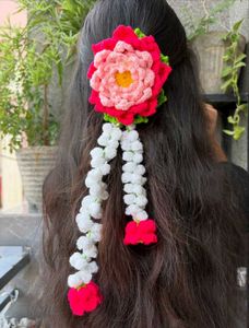 Crochet Lotus Hair gajra clip