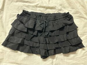 Black Ruffled Mini Skirt