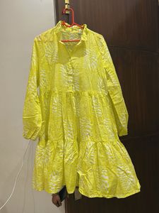 Vibrant Yellow Tiered Kurta