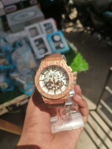 Rose Gold Skeleton Watch