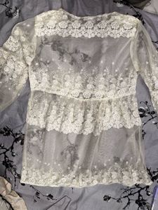 Lace Embroidered Sheer kurti