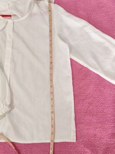 Chic White Ruffled Collar Blouse