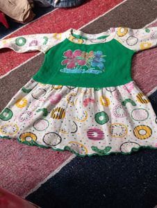 Cute Donut Print Baby Dress