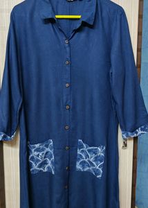 Casual/College Wear - Blue Kurta With Buttons