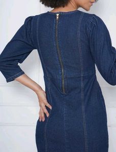 Puella Denim Puff Sleeve Dress