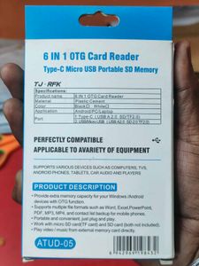 Six-in-One OTG Card Reader with Type-C and USB