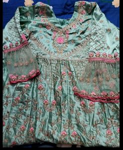 Pakistani Embroidery Gown XL Size 3pc