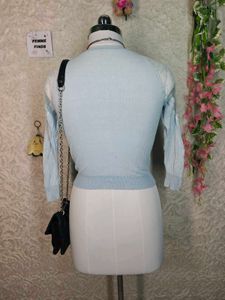 Light Blue Floral Cardigan