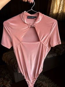 PrettyLittleThing Pink Cut-Out Bodysuit