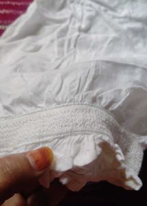 White Puff Sleeve Embroidered Top