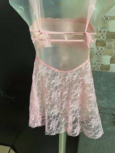 Elegant Pink Lace Babydoll