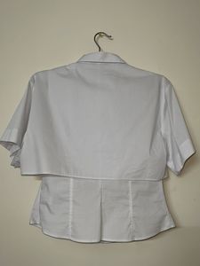 Zara White double Layered Shirt