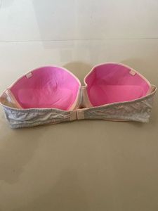 Comfortable Strapless Pink &amp; Grey Bra