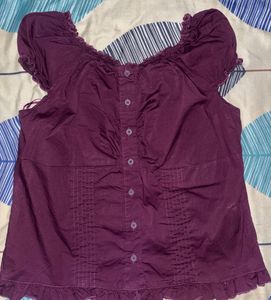 Cute Ruffled Off-Shoulder Top