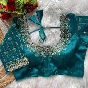 Stunning Teal Embroidered Blouse